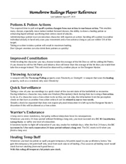 Homebrew Rules